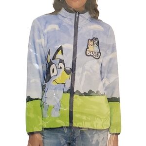 Character Jacket Women Bluey Zip Front Scenic Cozy Winter NWT